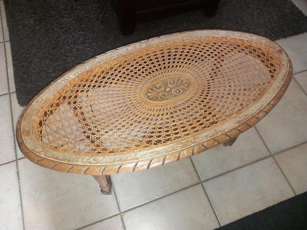 Ovaale Salontafel in hout, Ophalen, Hout