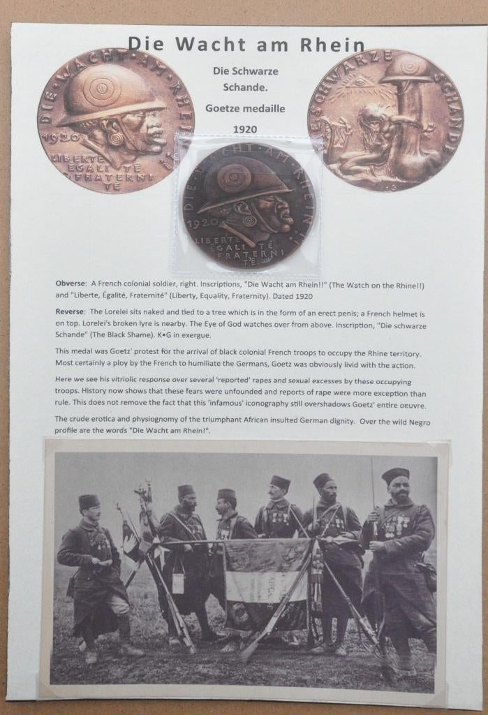 Médaille « Die Wacht am Rhein » + photos, Collections, Envoi, Armée de terre, Emblème ou Badge