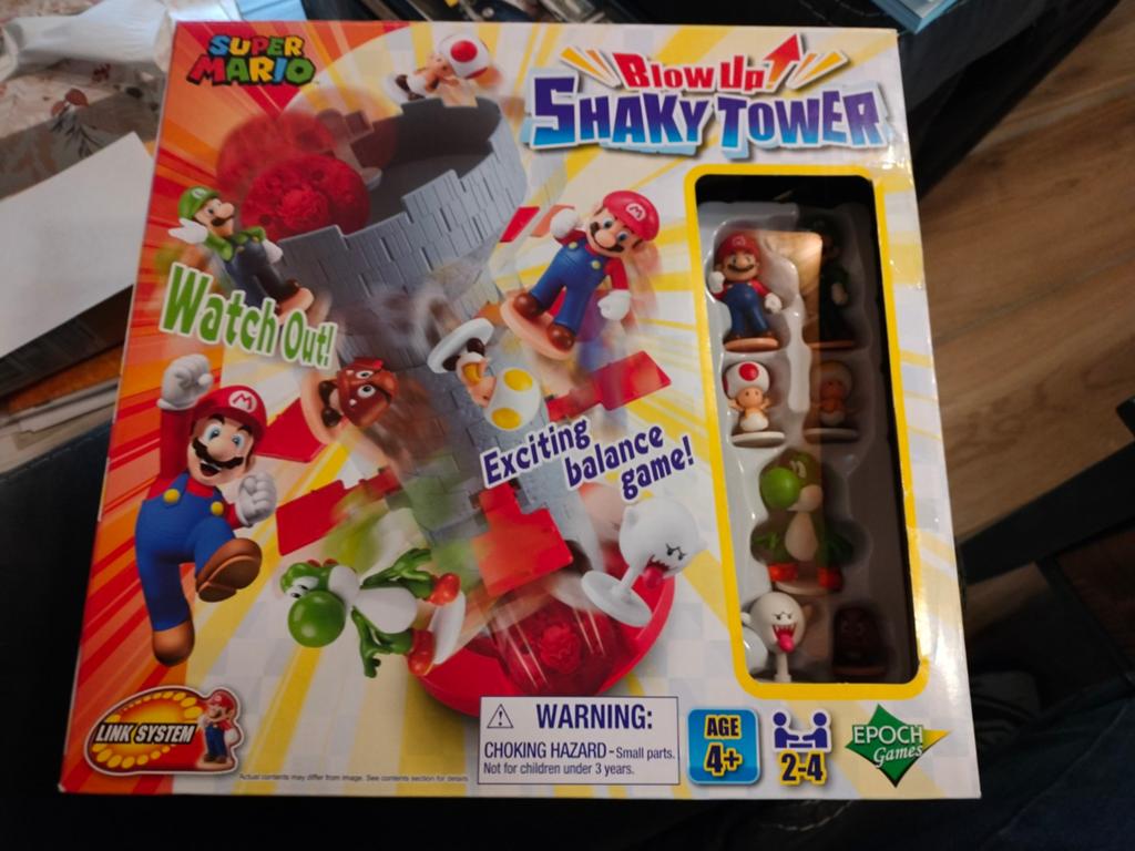 Super Mario - Blow Up Shaky tower, Hobby en Vrije tijd, Gezelschapsspellen | Overige, Zo goed als nieuw