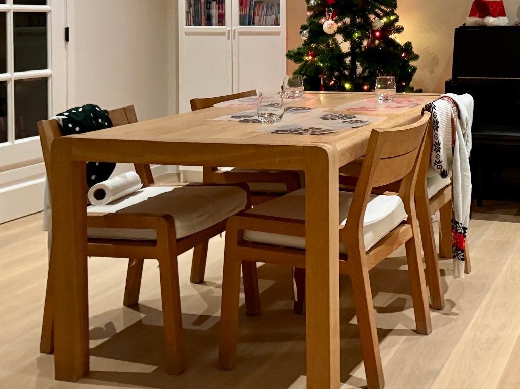 Table en chêne massif Habitat L136 x l90 x h74, Maison & Meubles, Contemporain, Enlèvement, Utilisé, 50 à 100 cm