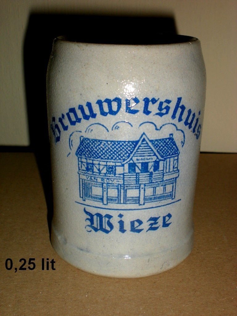 Brouwershuis  Wieze  0,25 litre  logo bleu, Enlèvement ou Envoi, Comme neuf, Chope(s)
