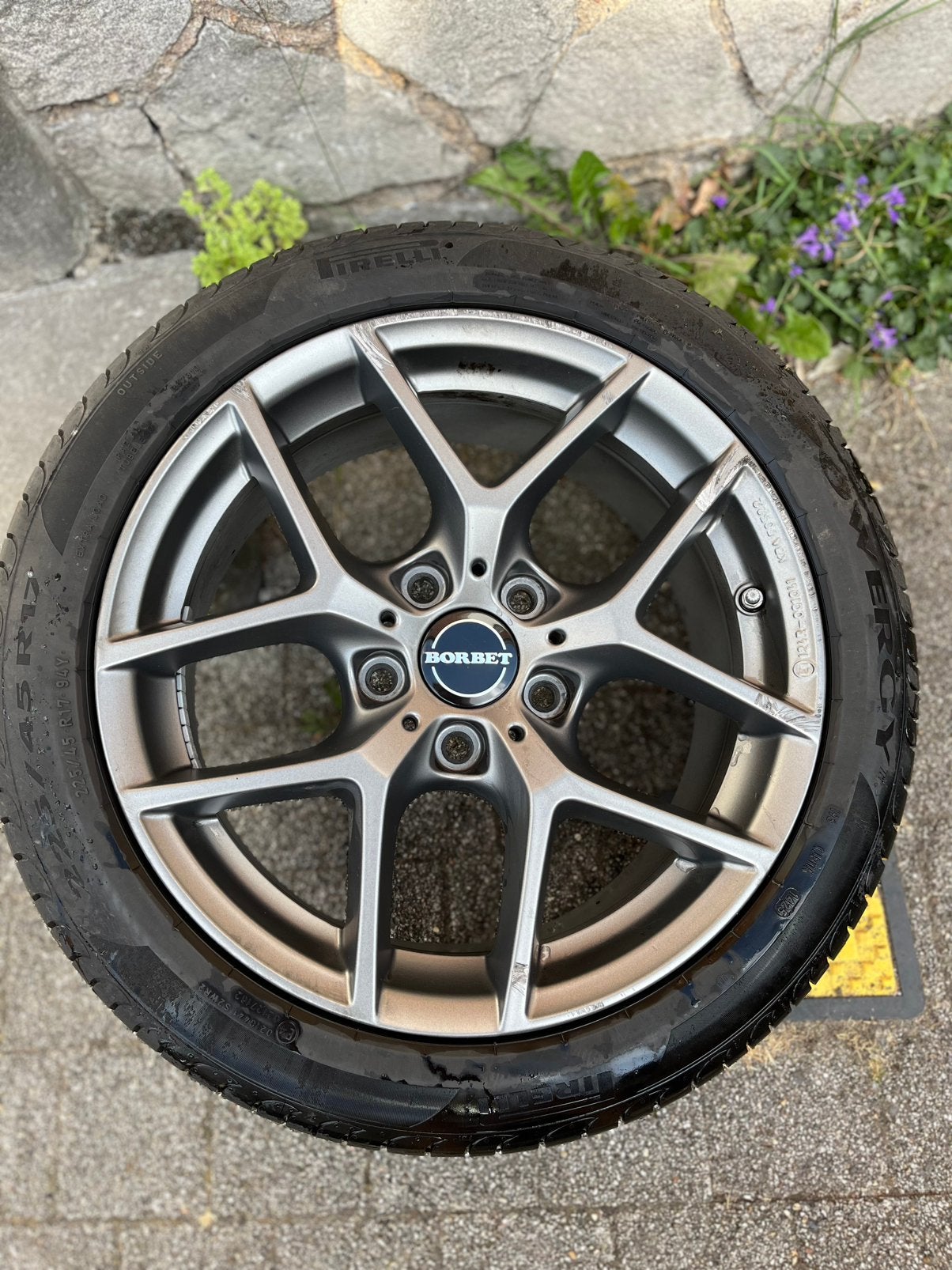 Borbet Y Titan Matt 7.5x17 5x120 avec des pneus 225/45 R17, Autos : Pièces & Accessoires, Pneus et Jantes, Véhicule de tourisme