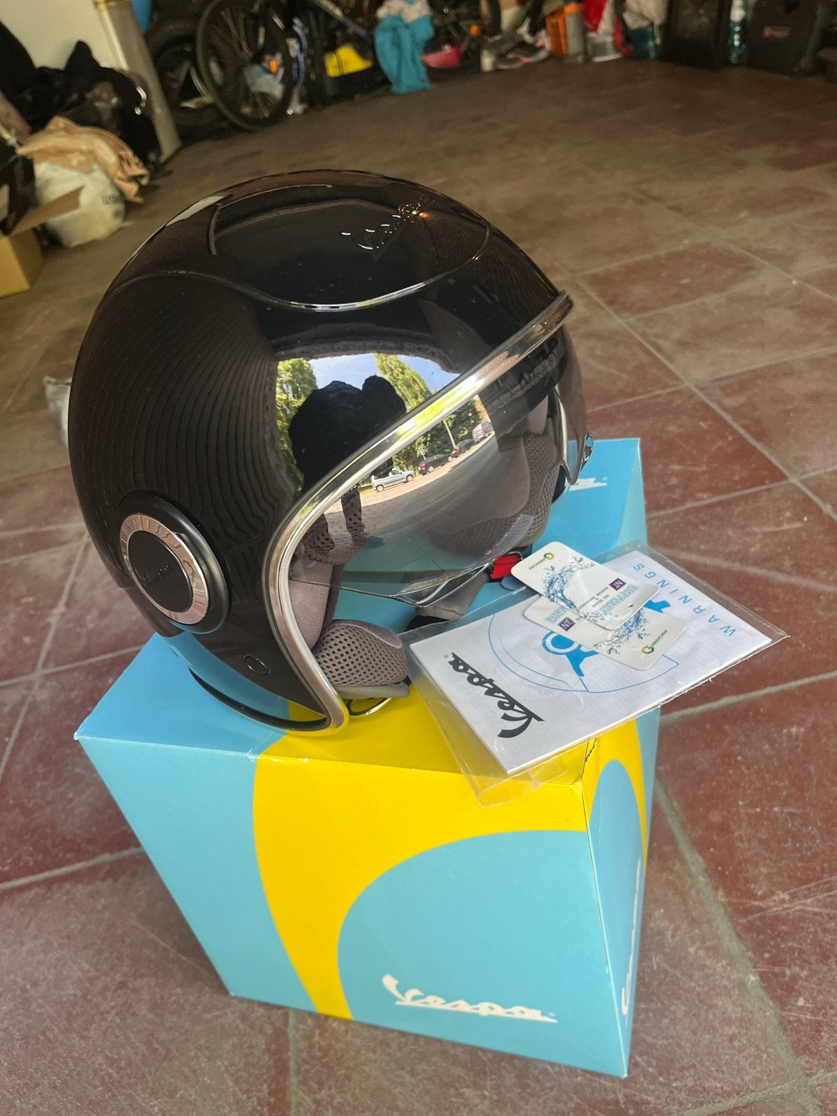 Casque Vespa noir xl - L très peu utilisé, Enlèvement, Comme neuf