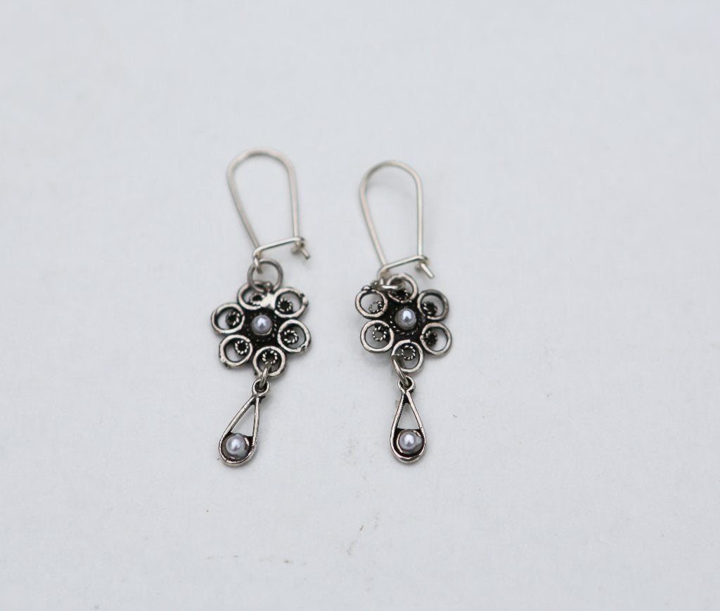 Mooi paar antieke oorbellen in 925 zilver, Ophalen of Verzenden, Zo goed als nieuw, Zilver, Zilver