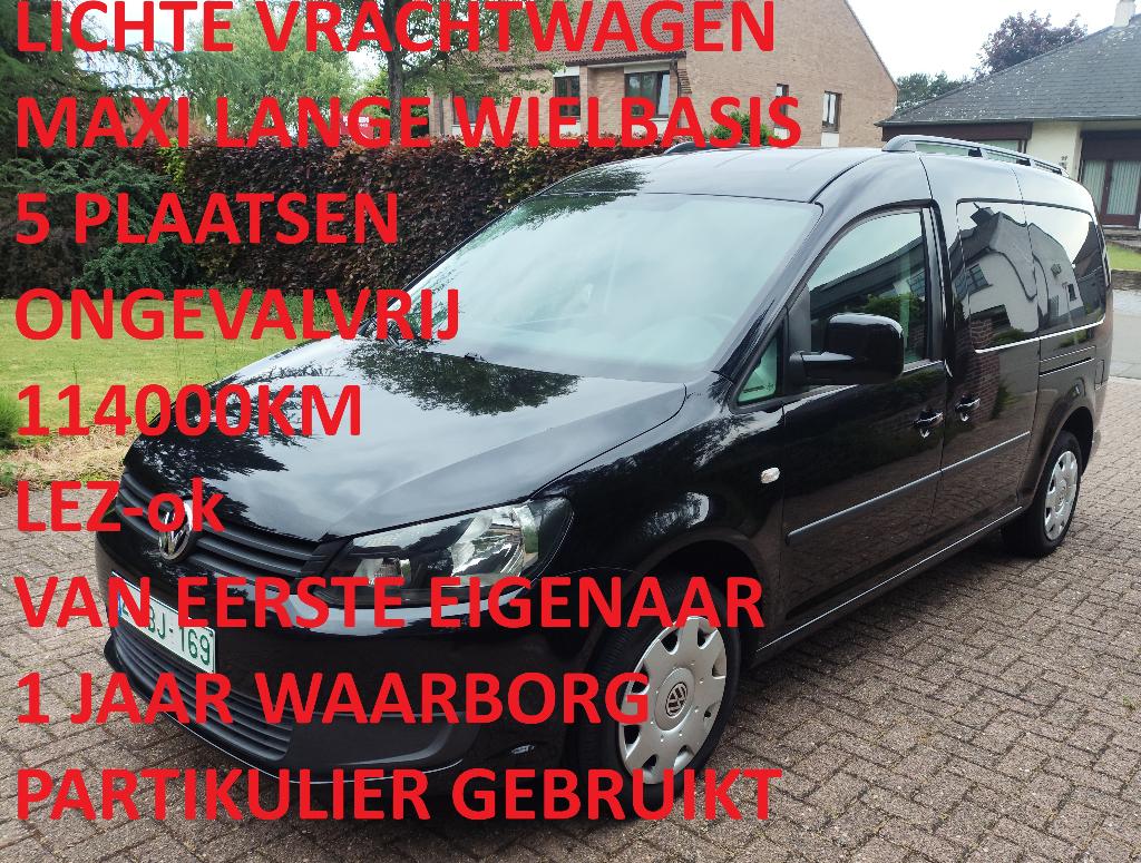 LICHTE VRACHT/MAXI LWB/5PLAATSEN/1EIGENAAR/GARANTIE/Z G ST, Auto's, Volkswagen, Voorwielaandrijving, Stof, Zwart, Zwart