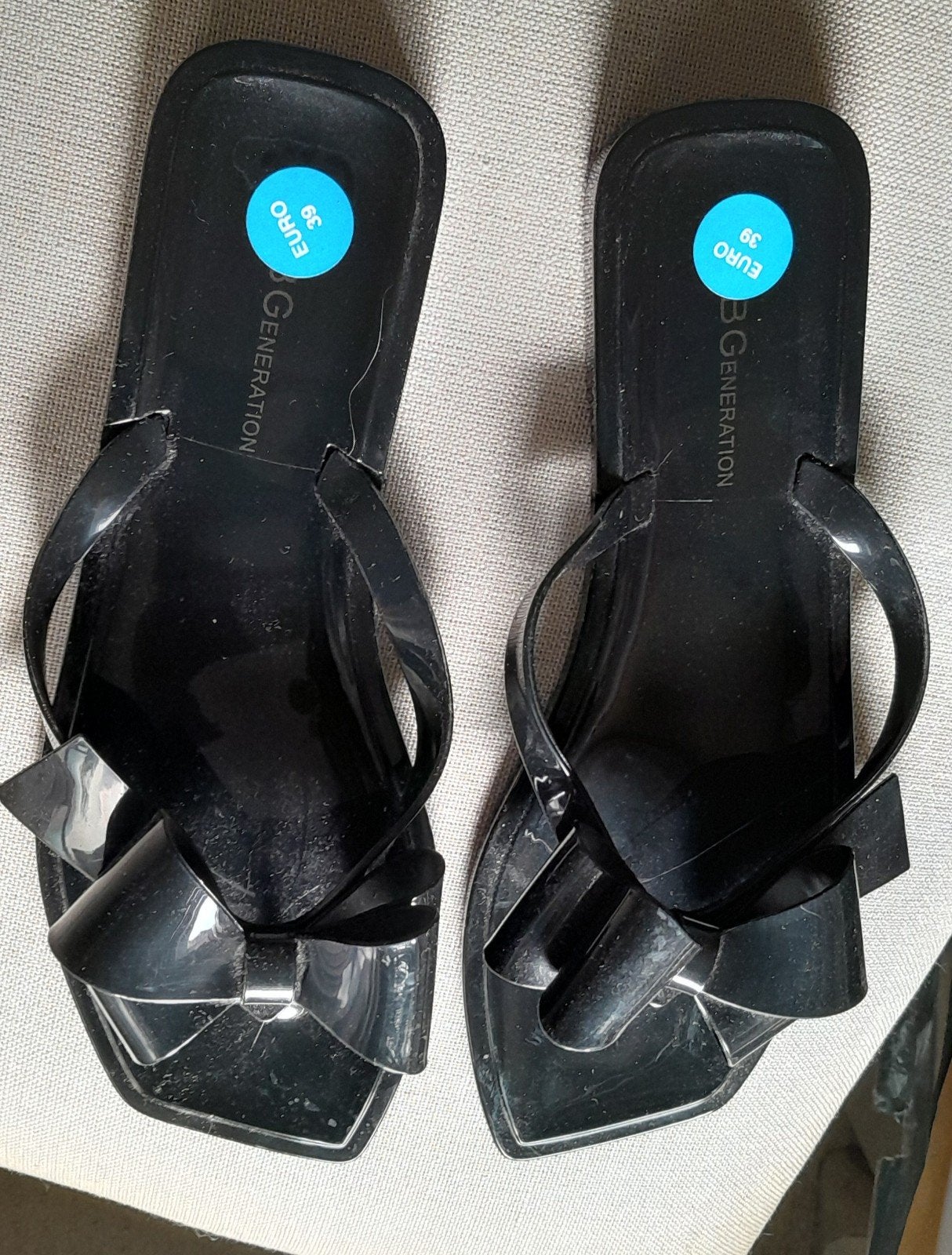 Plastic strand slippers 39., Slippers, Zwart, Nieuw, Ophalen of Verzenden
