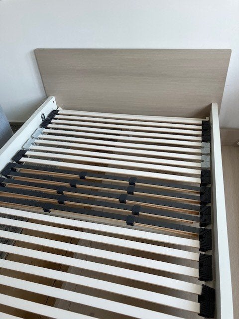Stevige twijfelaar 120cm x 200cm met bedlade, Ophalen, Beige, Zo goed als nieuw, Twijfelaar