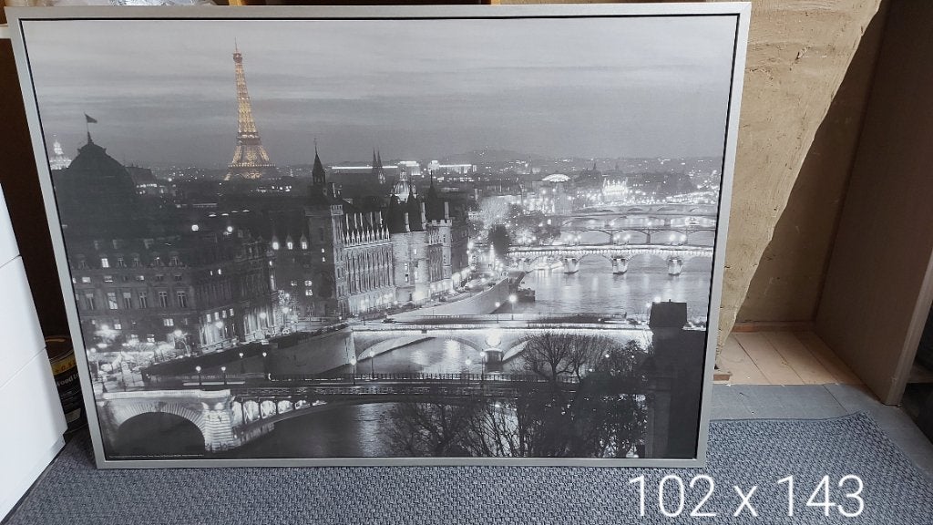 Canvas Parijs, Huis en Inrichting, Ophalen, Gebruikt, 125 cm of meer, Print