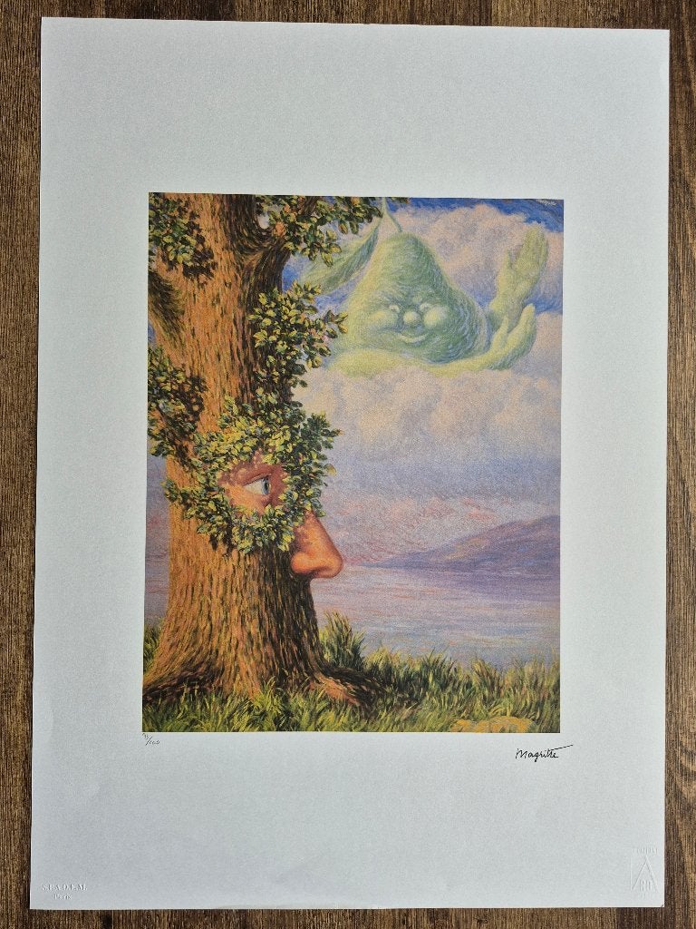 Rene Magritte Lithografie off set 50x70 cm gecertificeerd, Antiquités & Art, Enlèvement ou Envoi, Lithographie