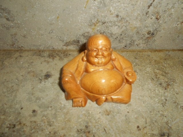 Houten Boeddha beeldje, Enlèvement ou Envoi, Comme neuf, Bois, Marron