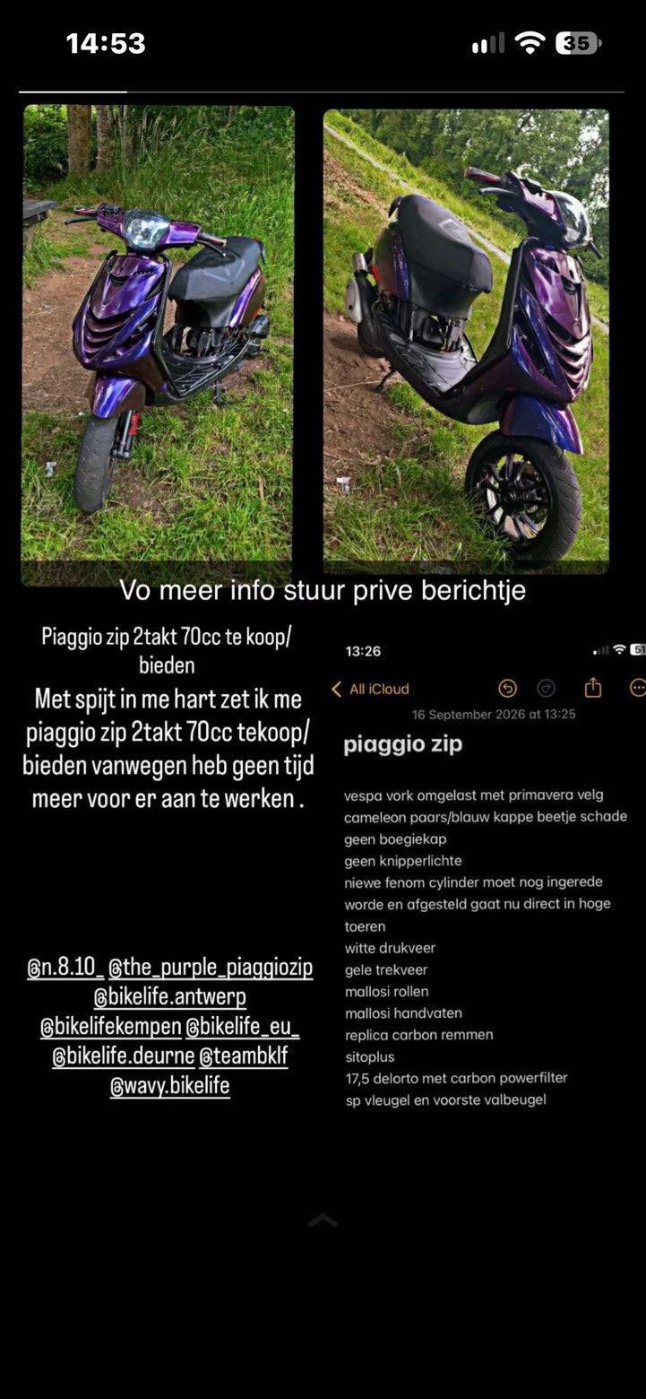 zip 70cc, Ophalen, Zo goed als nieuw