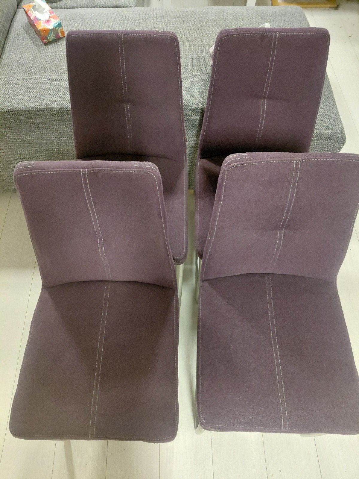 4x degelijke paarsachtige stoelen,goede staat, Ophalen