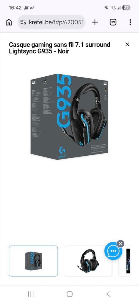 LOGITECH G935, Enlèvement ou Envoi, Casque gamer, Logitech, On-ear