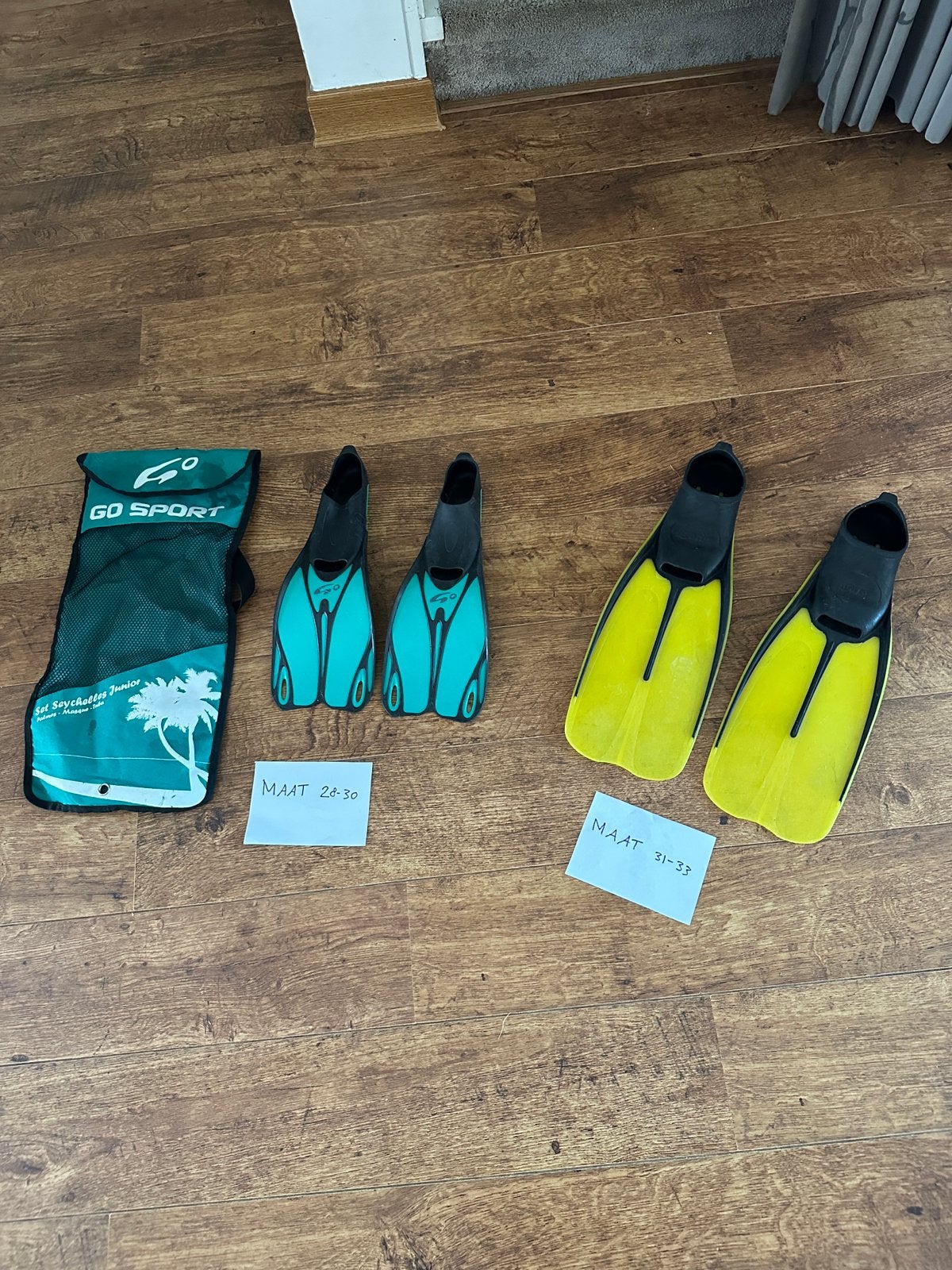 Zwemvliezen flippers kind maat 28-30 / maat 31-33, Watersport en Boten, Snorkelen, Ophalen of Verzenden, Zo goed als nieuw