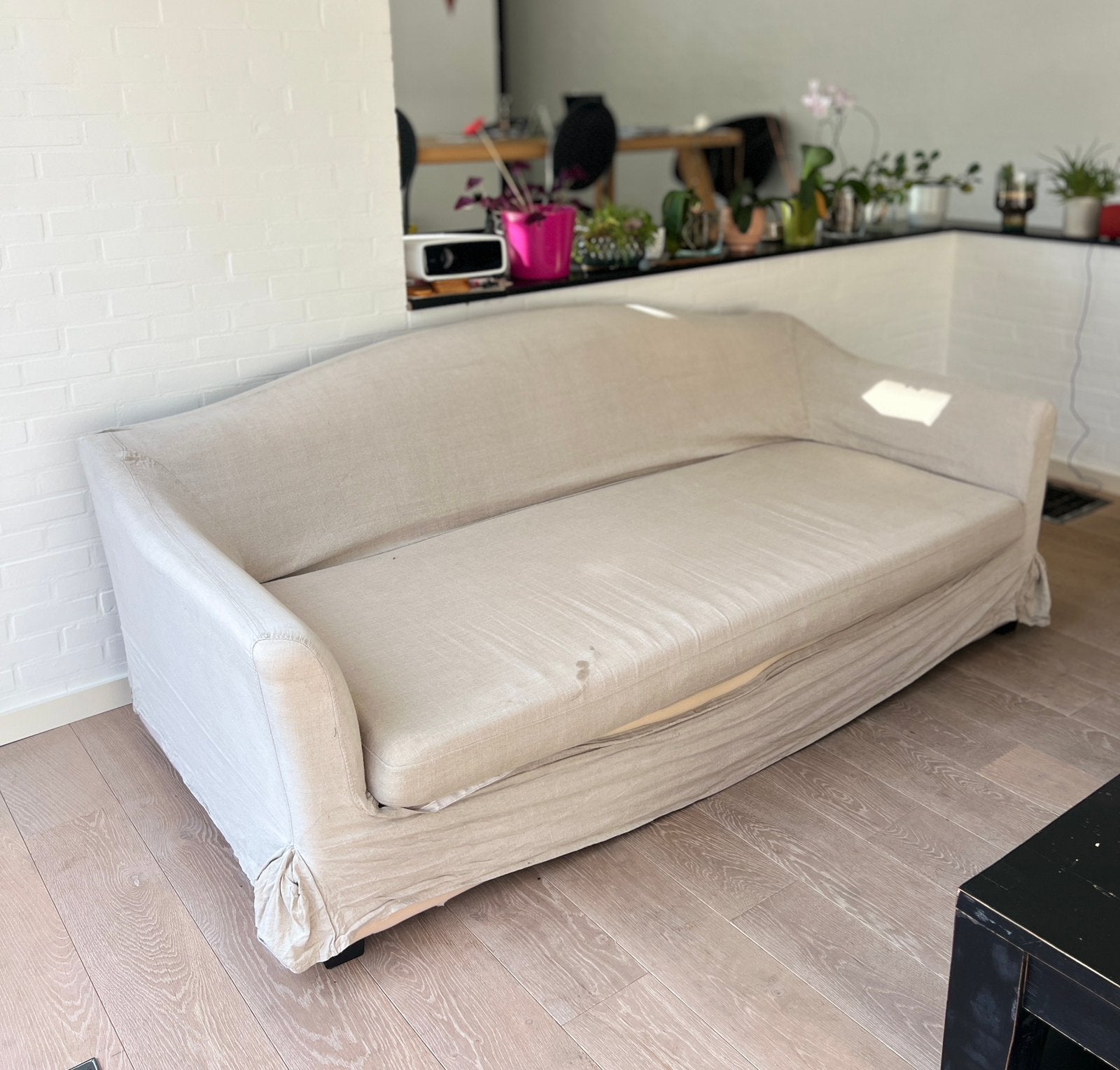 3-zits zetel beige met wasbare hoes, Huis en Inrichting, Zetels | Zetels en Chaises Longues, Gebruikt, Stof, Ophalen