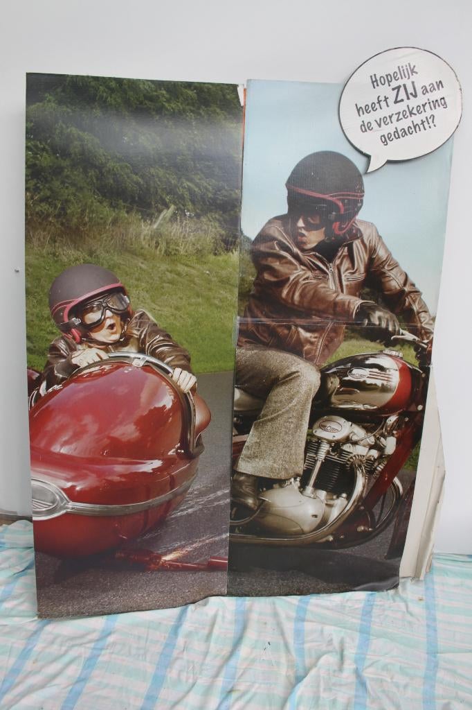 Jawa met zijspan  Velorex  Reklamebord, Motoren, Ophalen