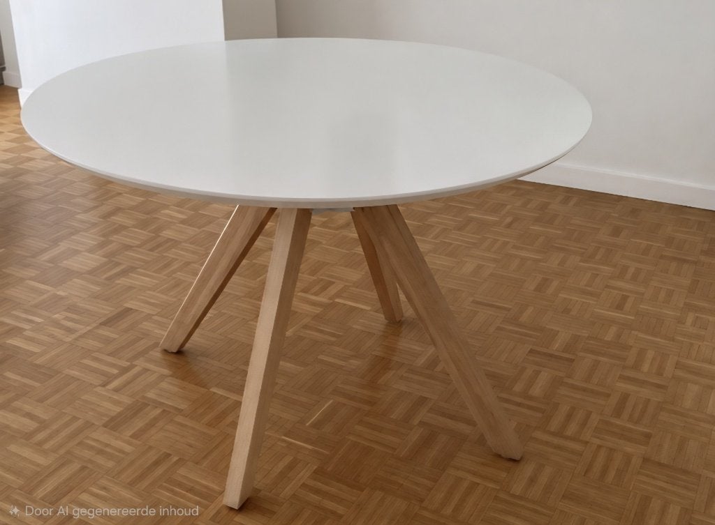 Ronde witte eettafel, Ophalen, Gebruikt