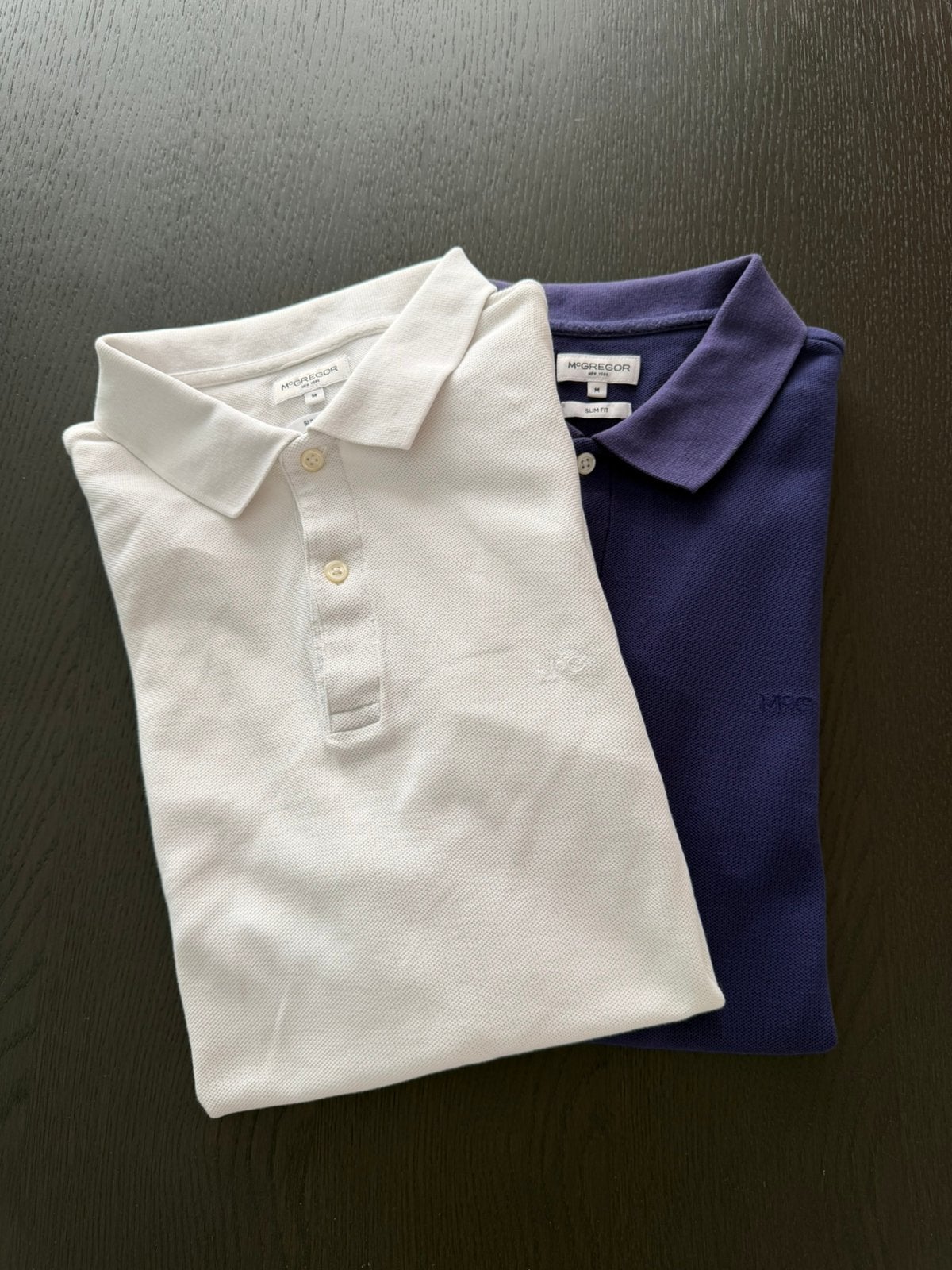 2x McGregor polo maat M slim fit - indigo en wit, Kleding | Heren, Polo's, Ophalen of Verzenden, Maat 48/50 (M)