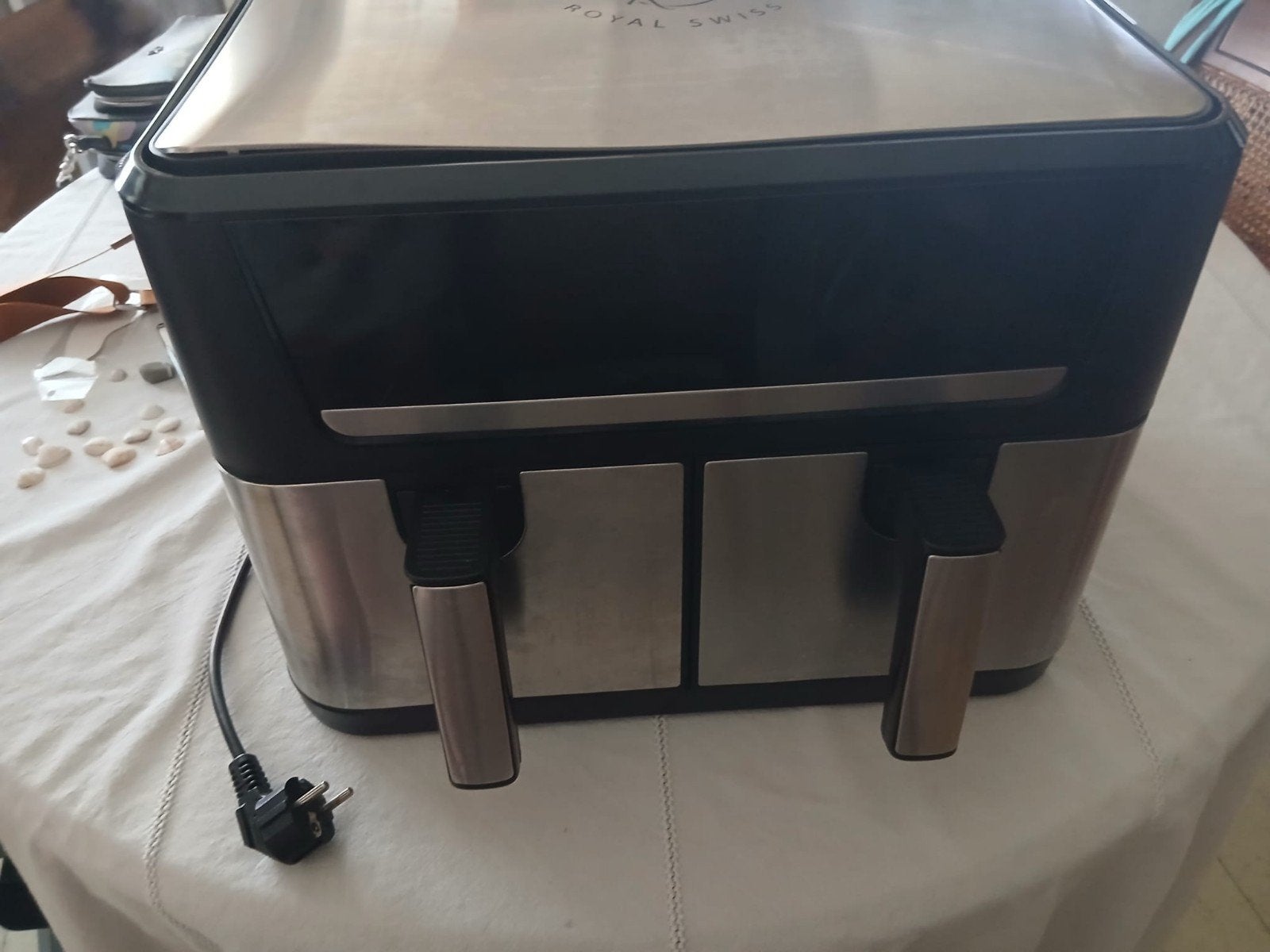 Royal Swiss dubbele airfryer 2x6L met garantie, Enlèvement, Comme neuf, Friteuse à air XXL, 1000 à 1499 grammes