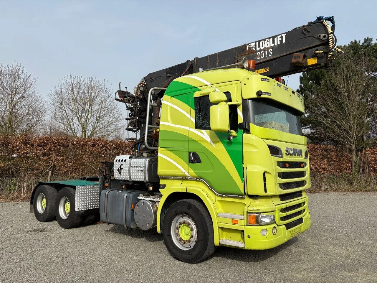 Scania R560 V8 / Kraan Loglift 251S / STEEL suspension / Ret, Autos, Cuir, Euro 5, Achat, 560 ch