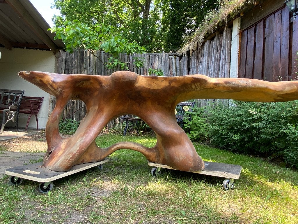 Root Table Organische Boomstamtafel salontafel massief hout, Ophalen, Japandi, 50 tot 100 cm, 150 tot 200 cm