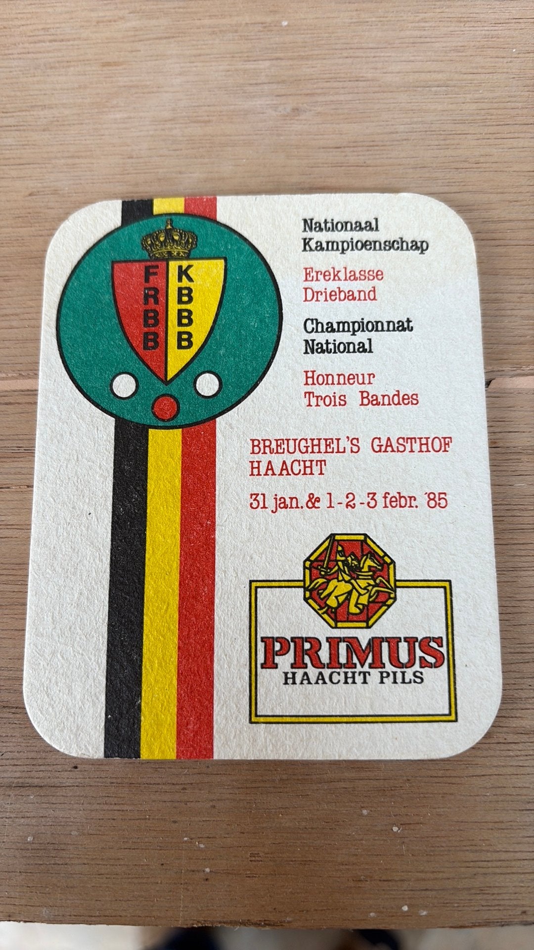 Triband de billard Primus Haacht 1985, Enlèvement ou Envoi, Neuf