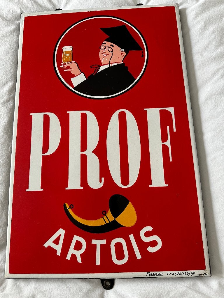 Assiette en émail PROF ARTOIS 1950, Enlèvement ou Envoi