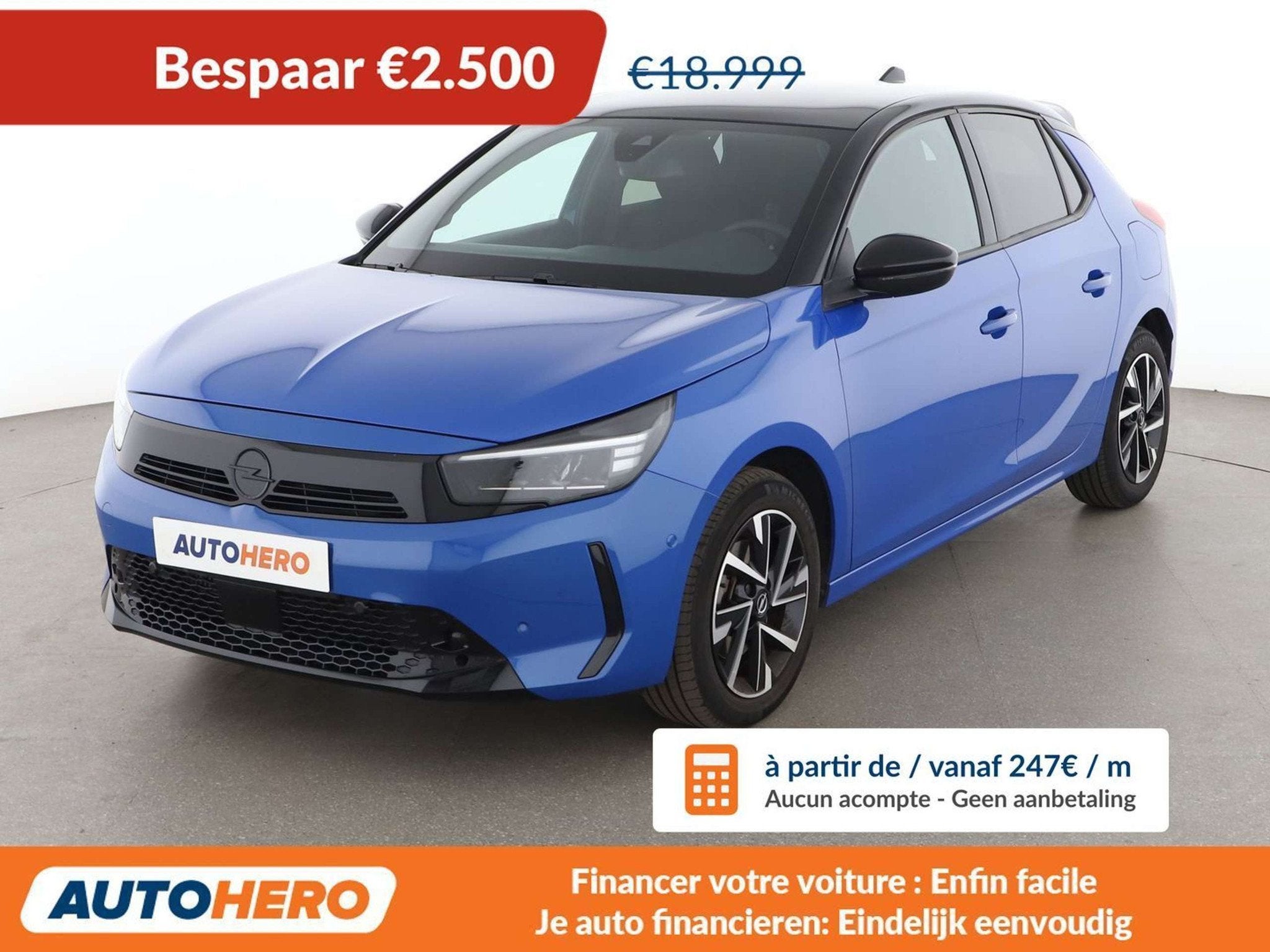 Opel Corsa 1.2 Turbo GS (bj 2024, automaat), Stof, Blauw, 96 kW, 5 zetels