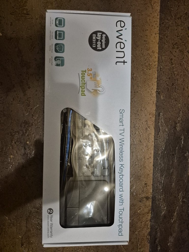 Ewent Smart TV wireless keyboard, Ophalen, Draadloze ontvanger, Azerty, Zo goed als nieuw