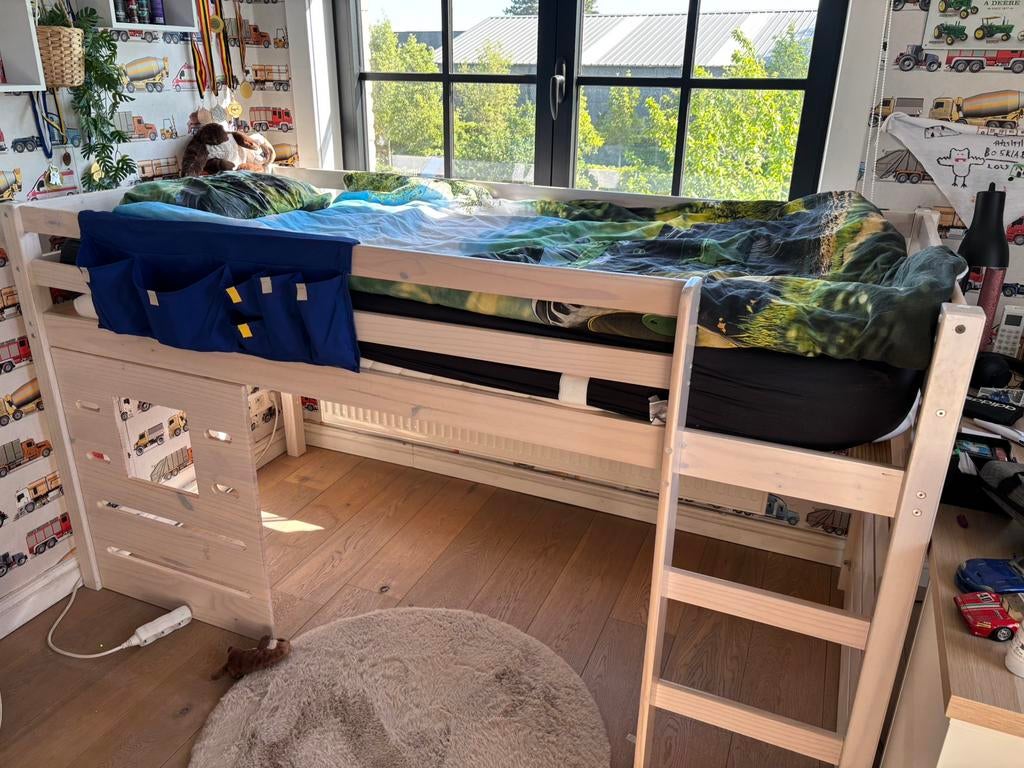 Halve hoogslaper - lichte houtkleur, Kinderen en Baby's, Ophalen, Gebruikt, Halfhoogslaper