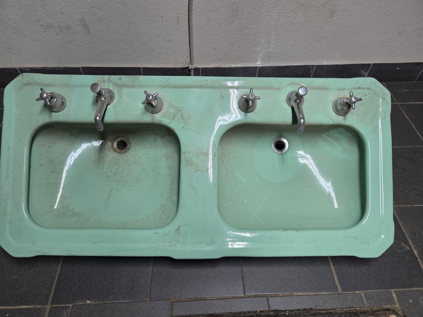 Vintage lavabo, Enlèvement, Utilisé, Vert