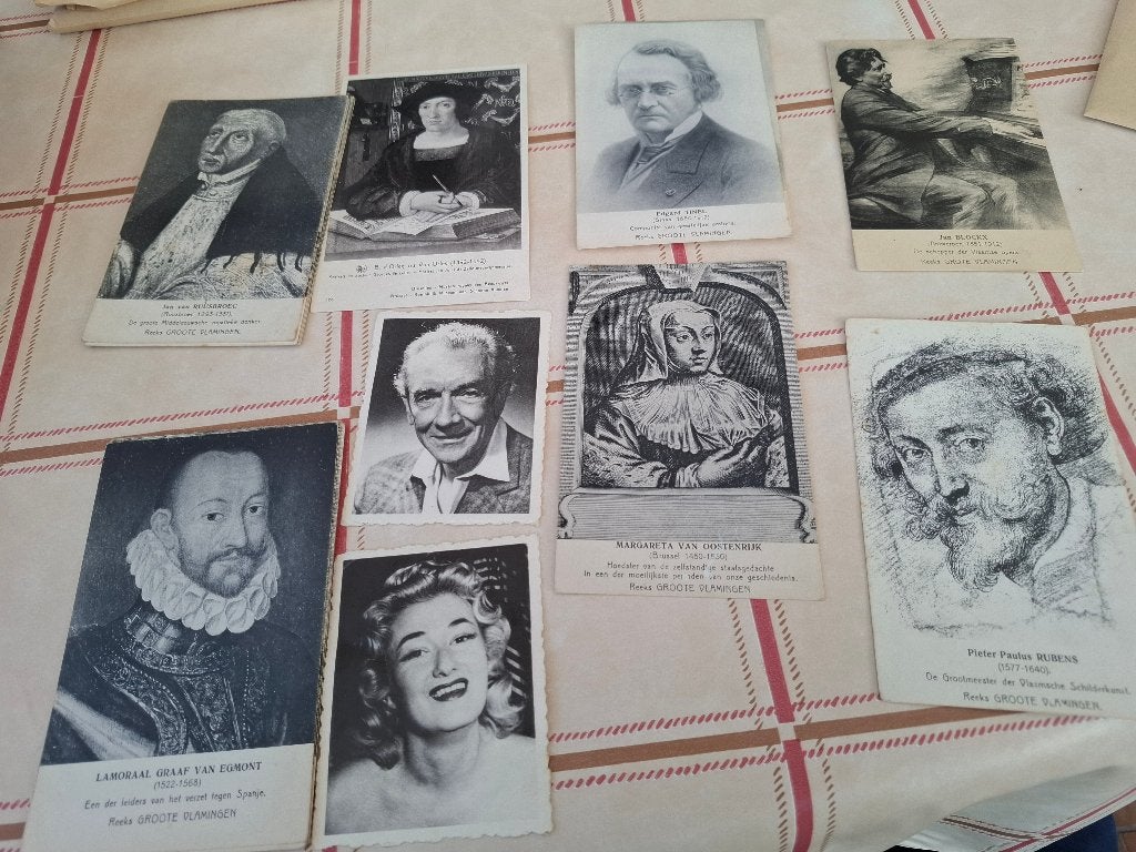 23 oude postkaarten Grote belgen, Ophalen of Verzenden, 1960 tot 1980