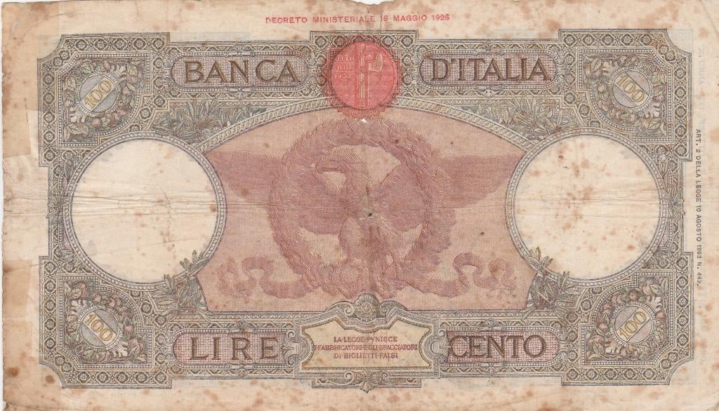 100 Lire Italia  1931, Ophalen, Italië, Los biljet