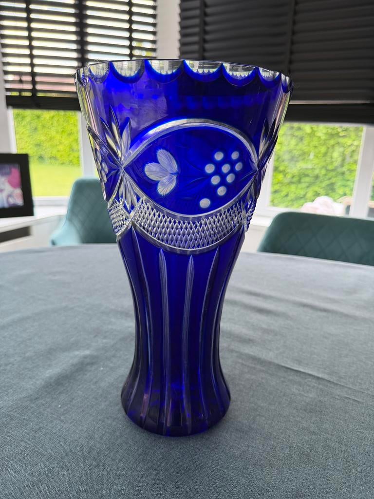 Bohemian cobaltblue vintage vaas, Ophalen