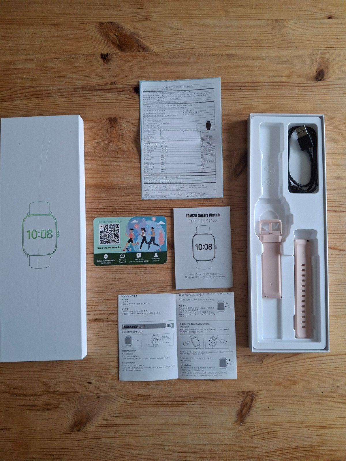 Smartwatch voor dames IDW28, roze., Handtassen en Accessoires, Hartslag, Ophalen of Verzenden, Zo goed als nieuw, Android