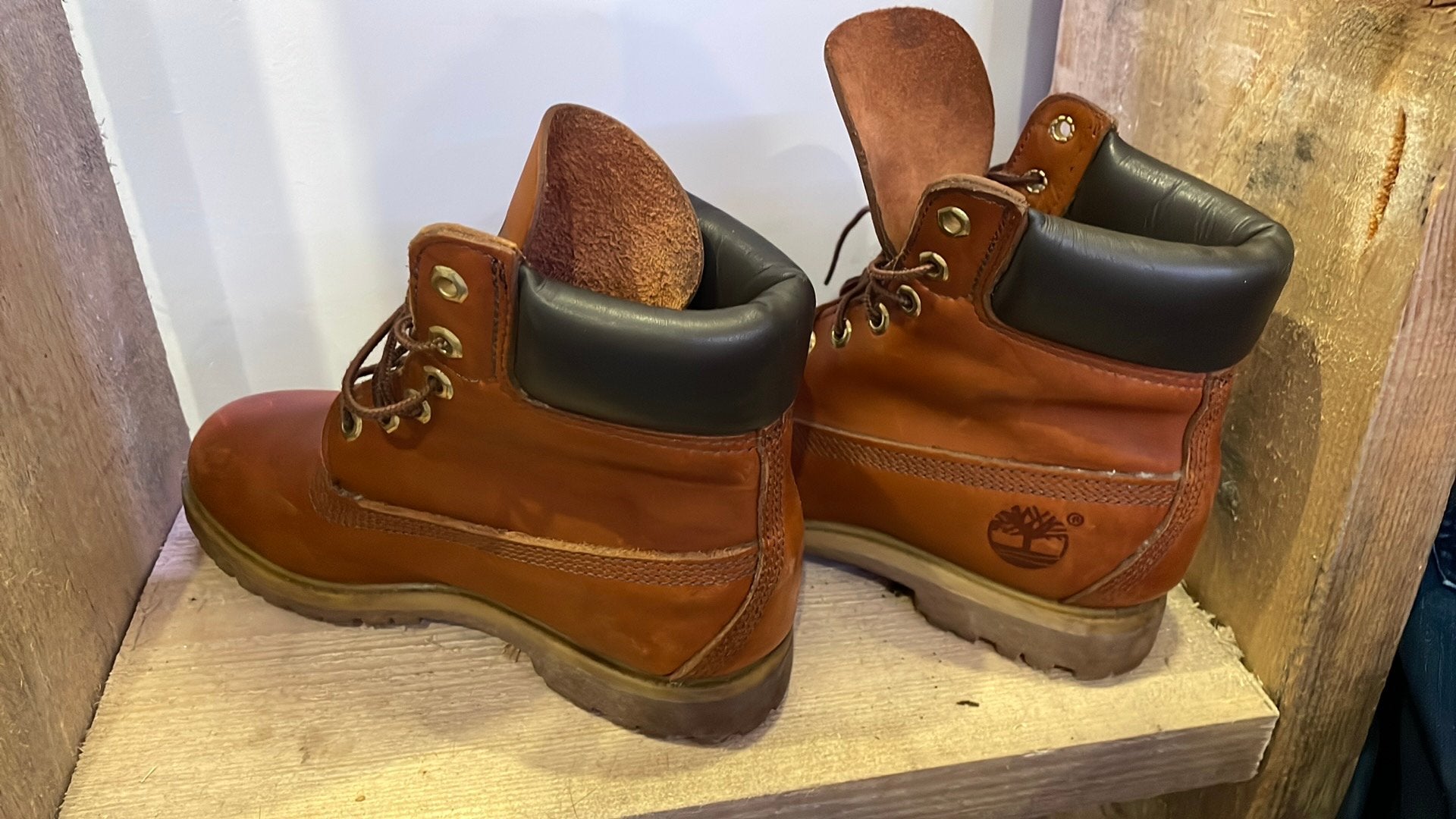 Timberland 6Inch Premium Boots Cuir camel/marron Taille 5,5, Enlèvement ou Envoi, Comme neuf, Brun, Boots et Botinnes