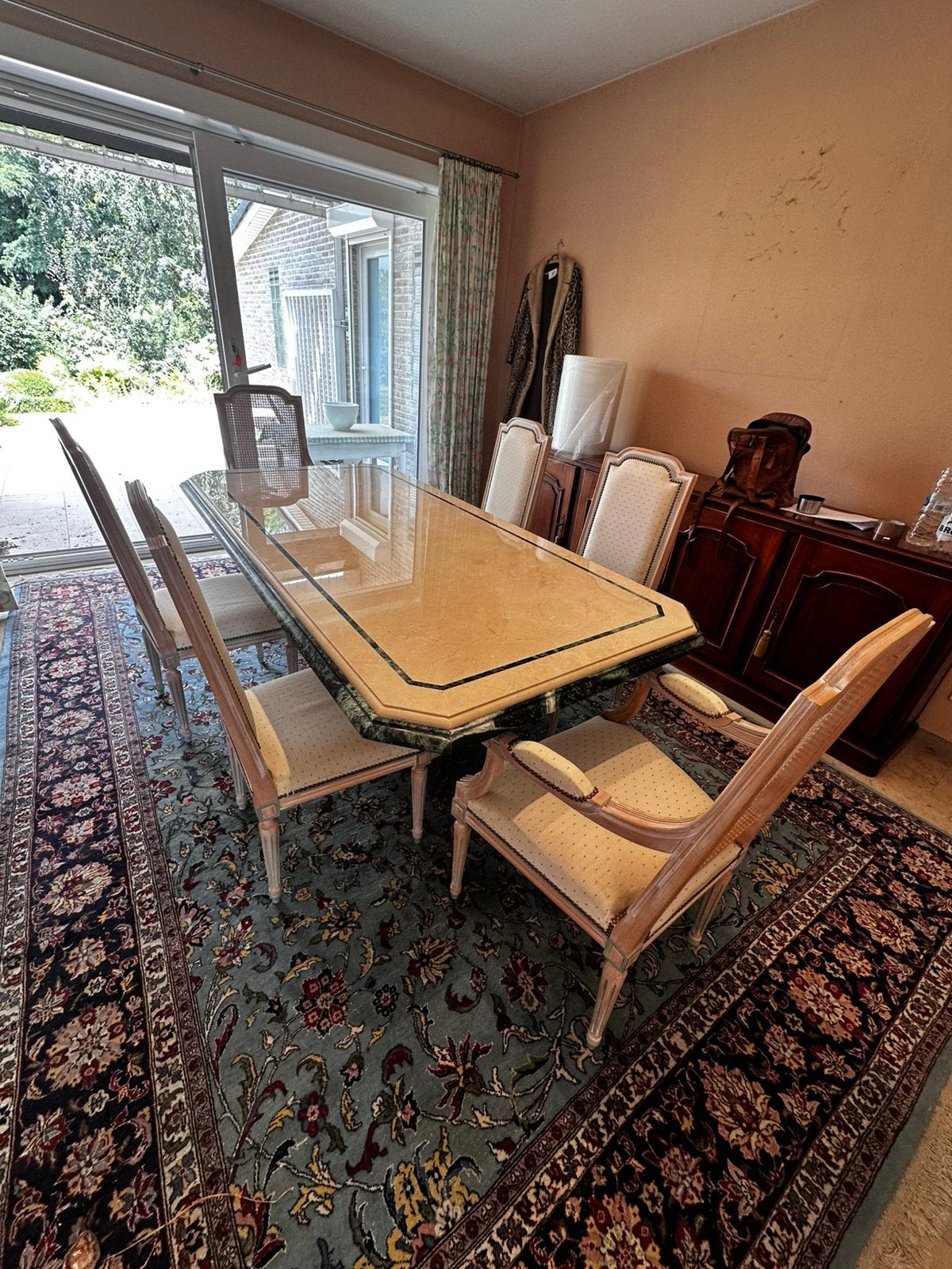 Table en marbre avec chaises, Enlèvement ou Envoi