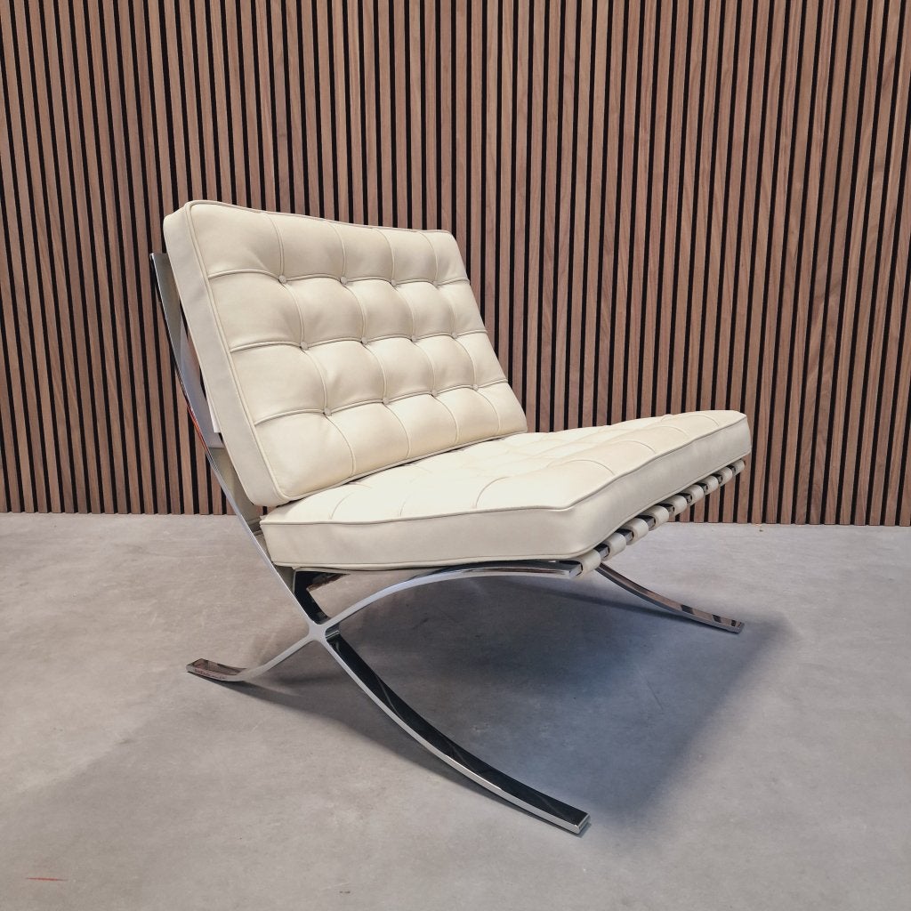 Knoll Barcelona chair - Venezia Relax Ivory, Antiek en Kunst, Ophalen of Verzenden
