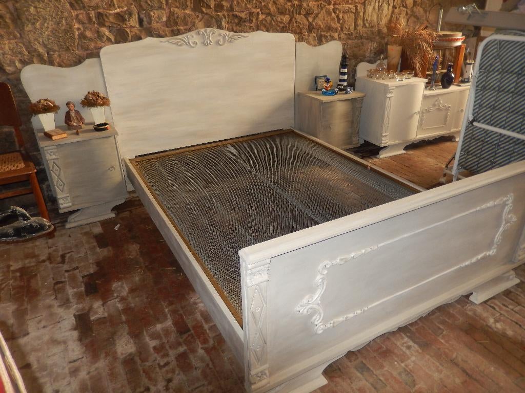 2 persoonsbed met nachtkastjes, Ophalen, Gebruikt, 140 cm, Twijfelaar