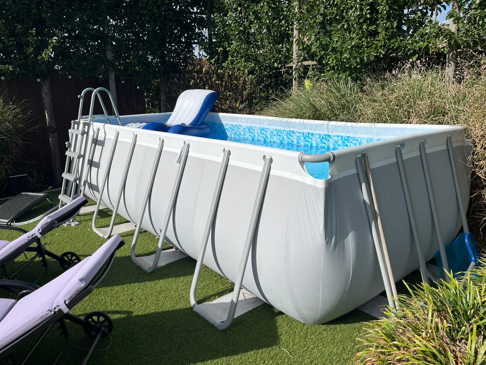 Complete zwembadset Bestway + Zandfilter + Zonneheater, Tuin en Terras, 200 tot 300 cm, Zo goed als nieuw, Rechthoekig, Ophalen