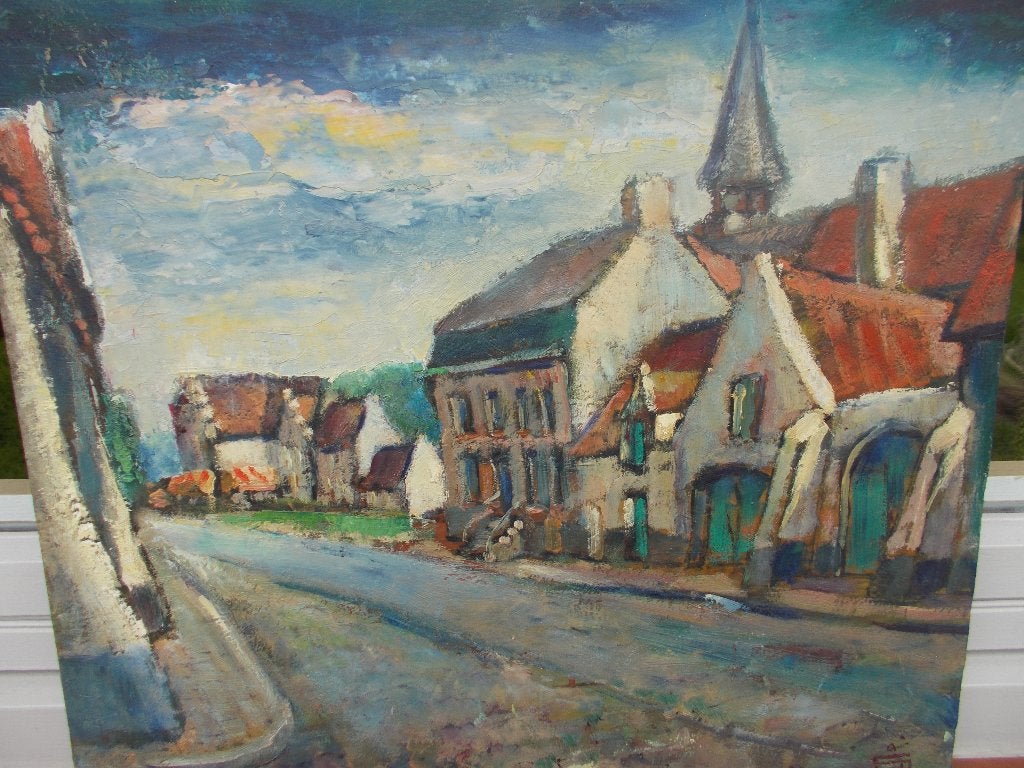 Mooi schilderij.Damme .Schietekat., Enlèvement, Panneau