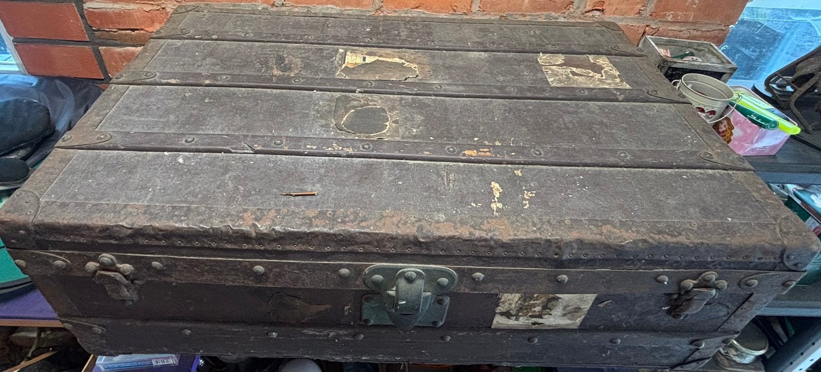 Louis Vuitton Damier Canvas Courrier 90 uit ca. 1890, Ophalen, Overige materialen, Gebruikt, 50 tot 100 cm