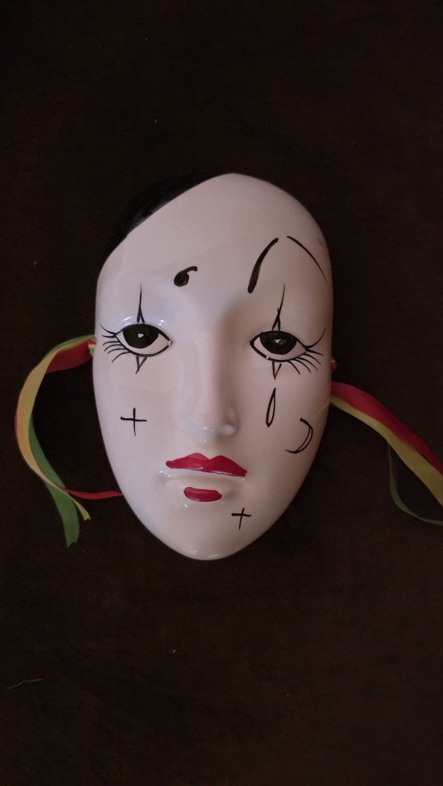Pierrot porseleinen masker, Antiek en Kunst, Ophalen of Verzenden, Overige materialen, Figuren