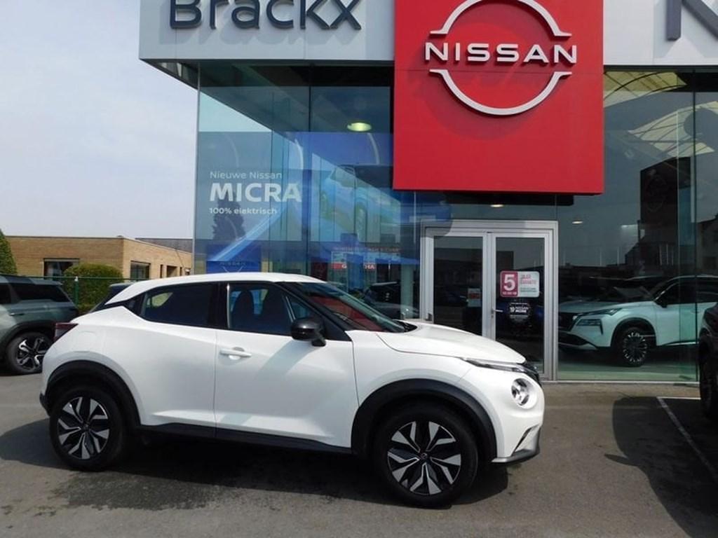 Nissan Juke 1.0 DIG-T Acenta  5 JAAR WAARBORG, Auto's, Nissan, Wit, Bedrijf, 5 deurs, Emergency brake assist