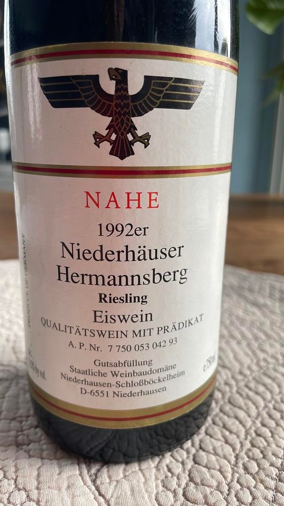 Riesling Eiswein 1992 NAHE, Ophalen of Verzenden, Zo goed als nieuw