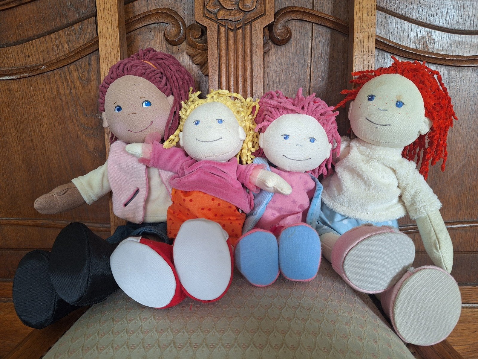 4 HABA lappenpoppen, Ophalen, Zo goed als nieuw