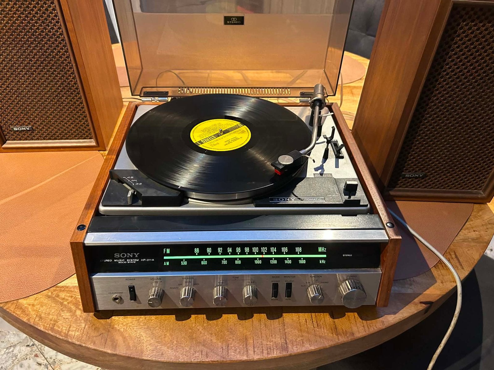 Werkende platenspeler met boxen, Audio, Tv en Foto, Platenspelers, Ophalen, Zo goed als nieuw, Platenspeler