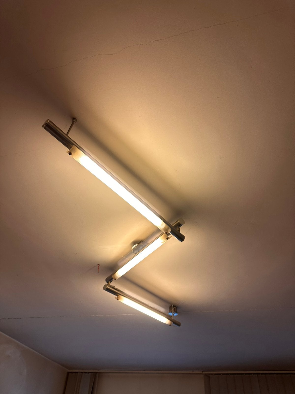Modernistische plafondlamp jaren ‘90 inox, Huis en Inrichting, Ophalen, Zo goed als nieuw