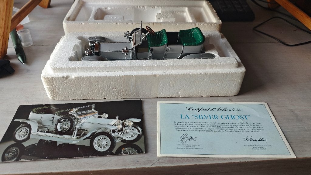 Rolls-Royce Silver Ghost 1907 Franklin Mint 1/24, Enlèvement ou Envoi, Comme neuf, Voiture, Autres marques