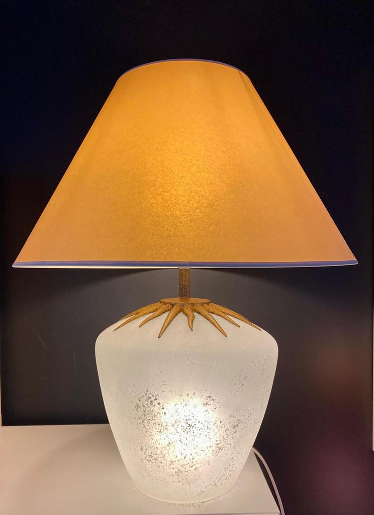 Lampe En Verre Givré: Maison Delmas à Montauban, Maison & Meubles, Enlèvement ou Envoi, Comme neuf, Verre